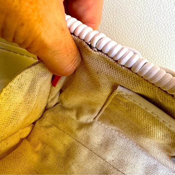 Tory Burch White Rattan Clutch with silver accents - Picture 8 of 12